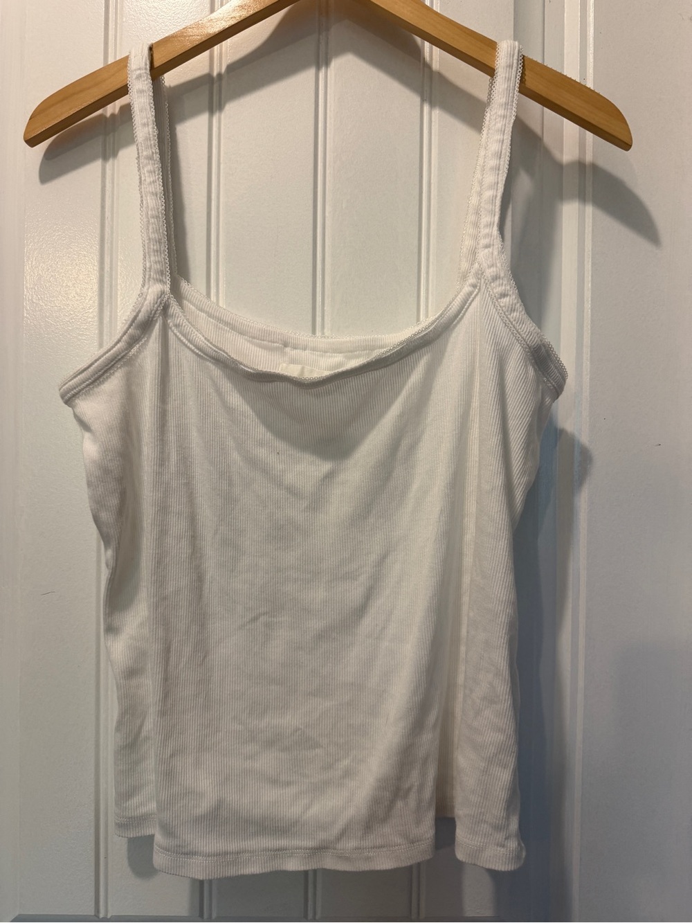 Anthropologie White Ribbed Cami Tank Top